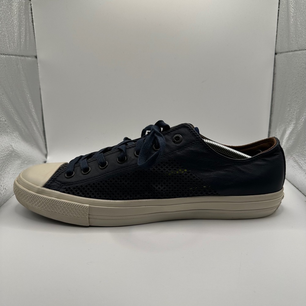 Converse John Varvatos Chuck Taylor II Mens 13 Navy Leather Mesh 156716C Good